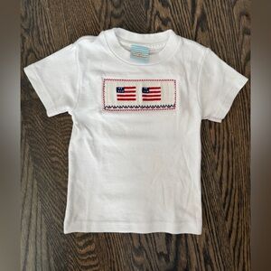 Smocked Kids Shirt with Flag Design